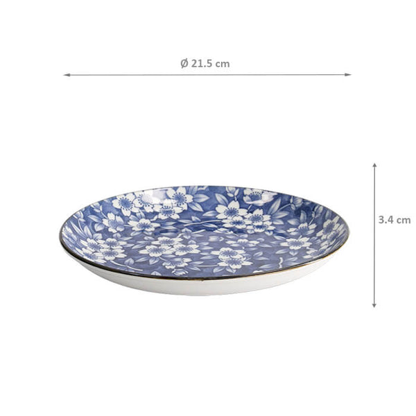 Round plate Tokyo Blue Sakura 21.5x3.4 cm