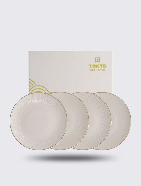 Nippon white gold rim coupe plate giftset