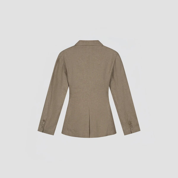 W Asymmetric Linen Blazer