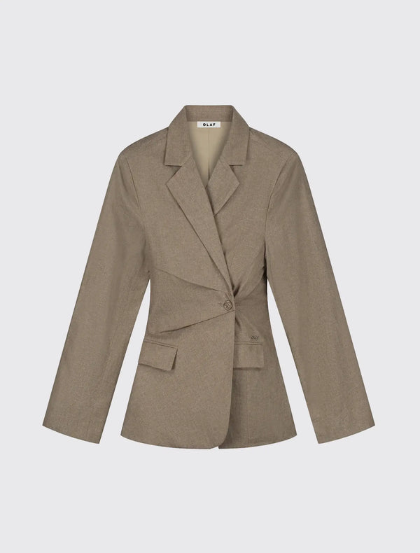 W Asymmetric Linen Blazer