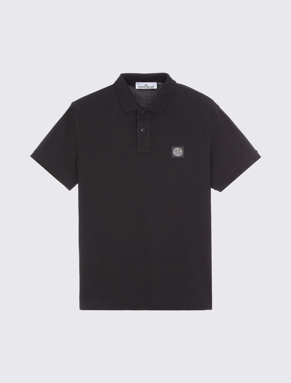 Short-sleeve polo shirt in stretch cotton piqué