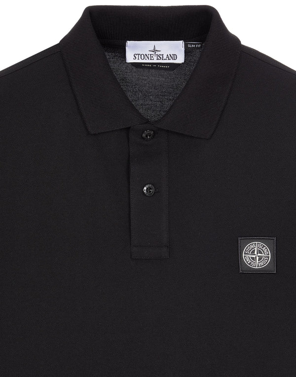 Short-sleeve polo shirt in stretch cotton piqué