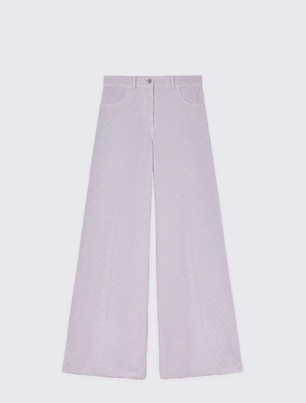 Mid Waist Milleraies Cotton Flared Trousers