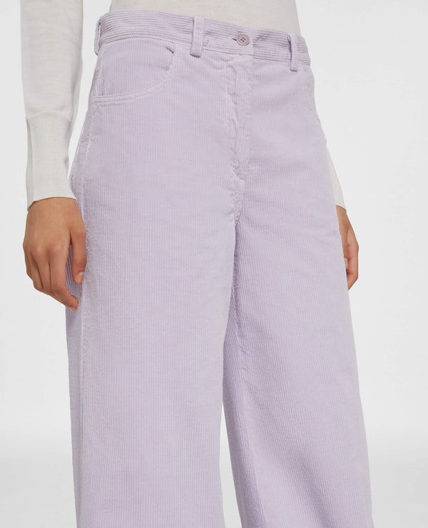 Mid Waist Milleraies Cotton Flared Trousers