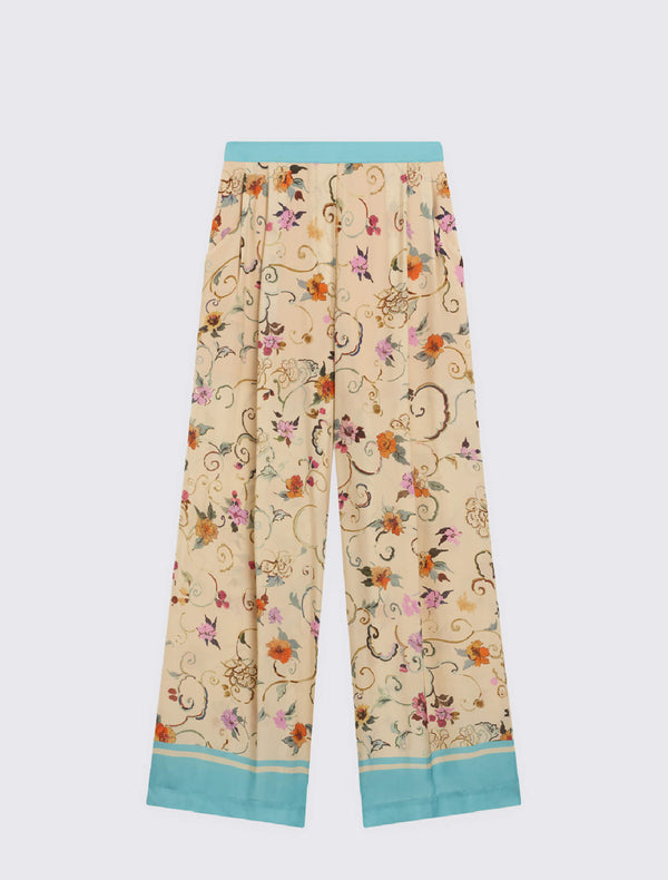 Printed Viscose Habotai Trousers