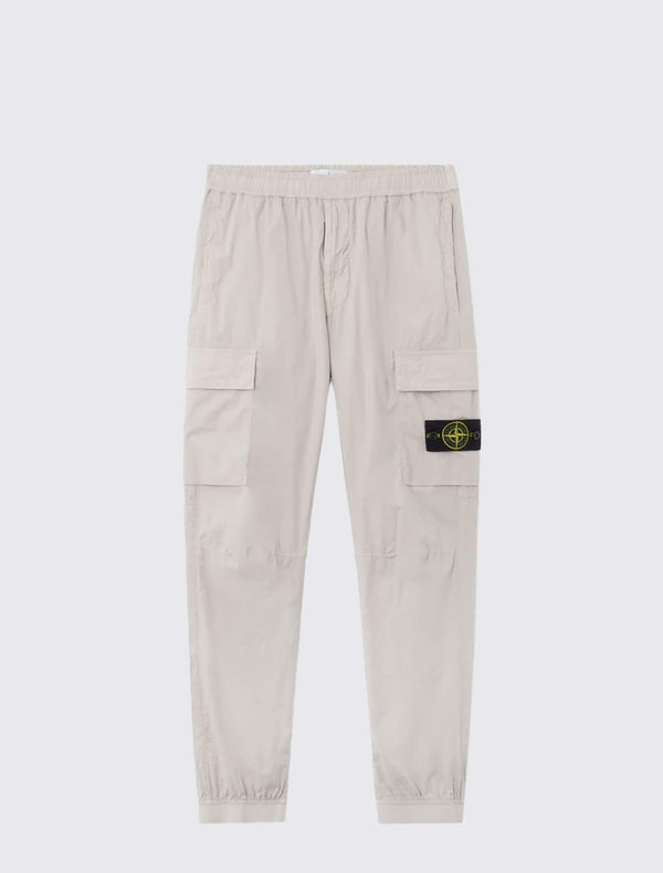 3100031 Cargo Trousers in Light Stretch Cotton Tela Pearl Grey