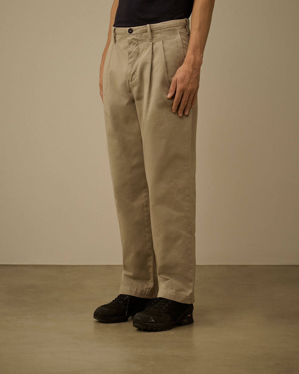 Cotton Gabardine Loose Pants