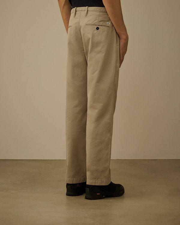 Cotton Gabardine Loose Pants