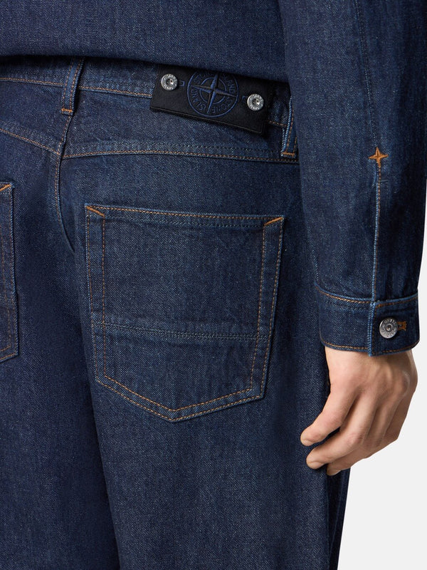 J100005 Regular Straight Fit Five-Pocket Jeans with Rinsed Finish