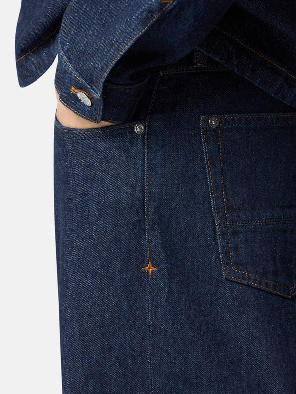 J100005 Regular Straight Fit Five-Pocket Jeans with Rinsed Finish