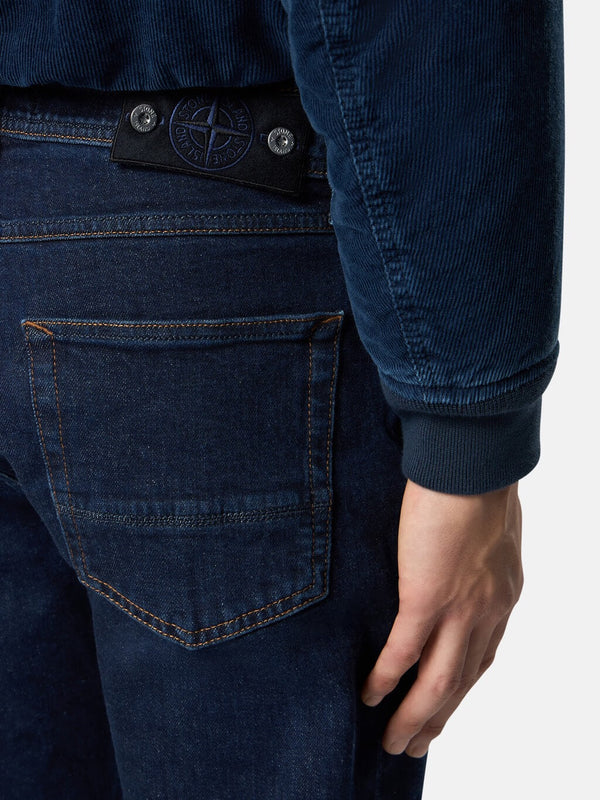 J100007 Slim-Fit Five-Pocket Jeans with Rinsed Finish