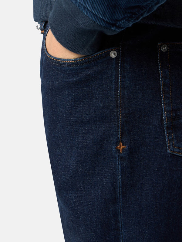 J100007 Slim-Fit Five-Pocket Jeans with Rinsed Finish