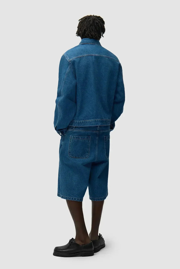 Round Pocket Denim Shorts
