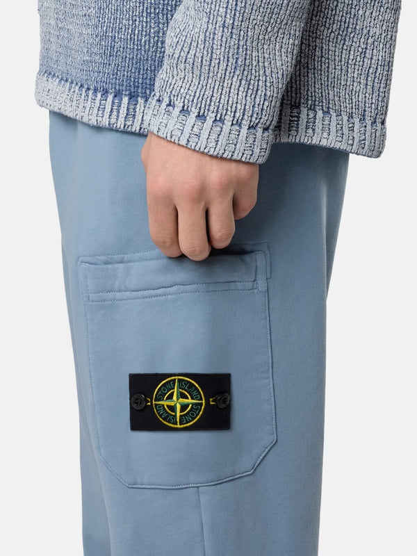 6200010 Joggers in Cotton Fleece Avio Blue