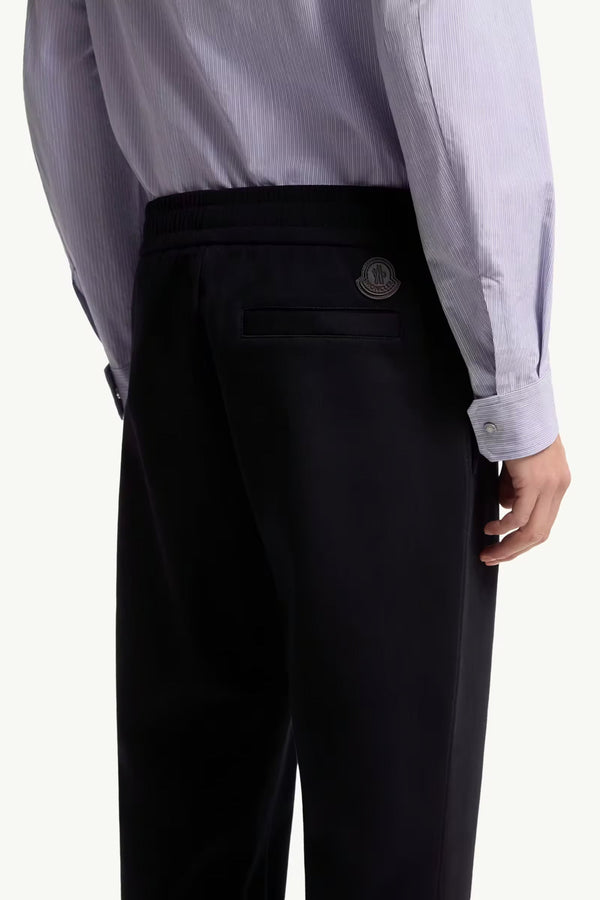 Leather Logo Cotton Blend Track Pants