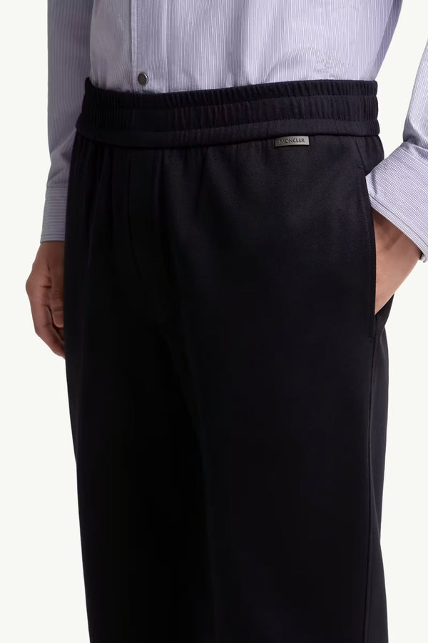 Leather Logo Cotton Blend Track Pants