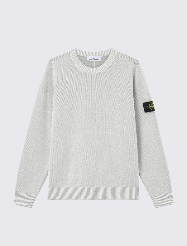 5100033 Knit Crewneck Jumper in Plated Rib Cotton Bouclé