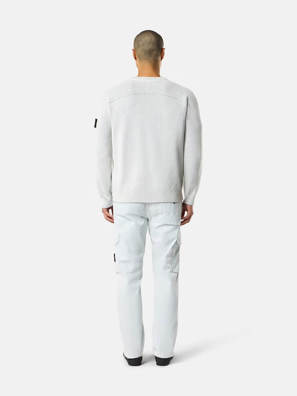 5100033 Knit Crewneck Jumper in Plated Rib Cotton Bouclé