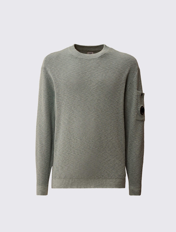 Crewneck Lens Sweater in Cotton Nylon