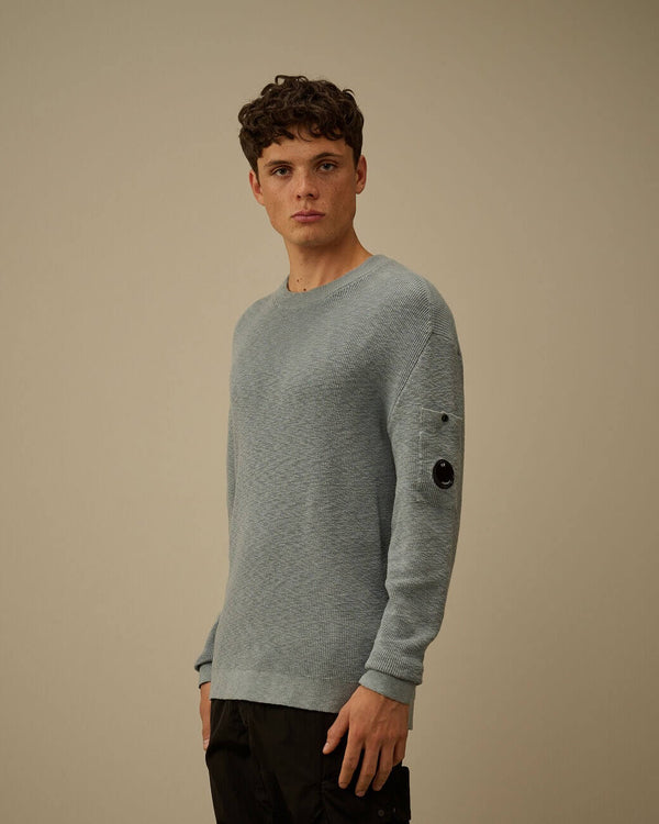 Crewneck Lens Sweater in Cotton Nylon