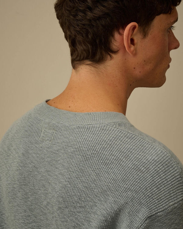Crewneck Lens Sweater in Cotton Nylon