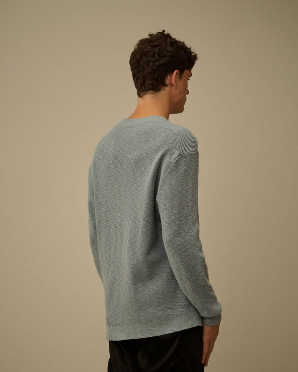Crewneck Lens Sweater in Cotton Nylon