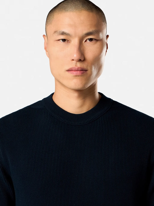 5100154 Crewneck Jumper in Ribbed Soft Cotton