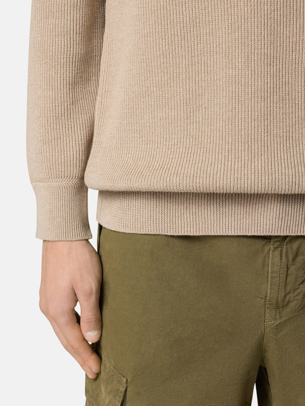 5100154 Crewneck Jumper in Ribbed Soft Cotton