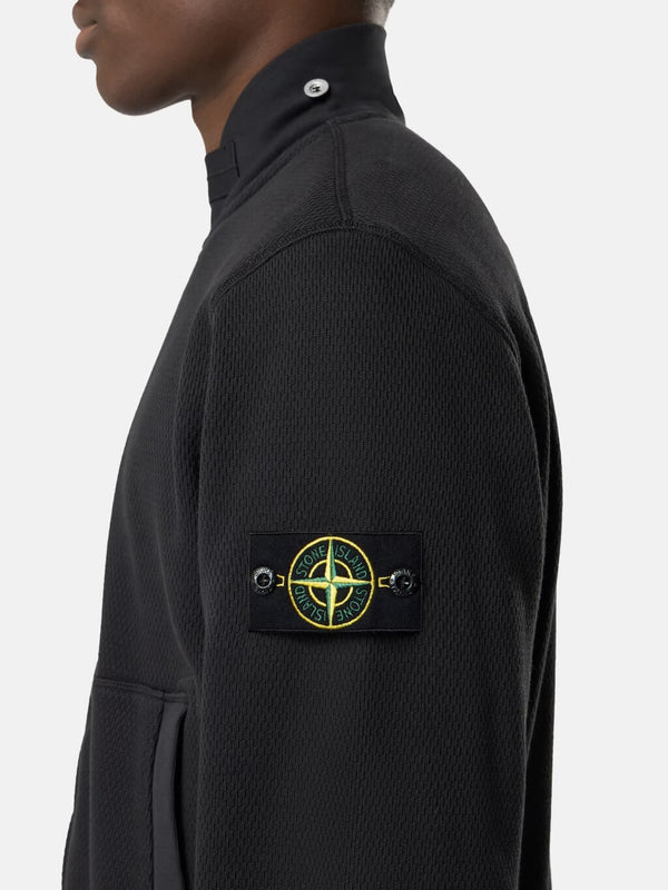 6100014 Track Jacket in Cotton Fleece with Mesh Stitch