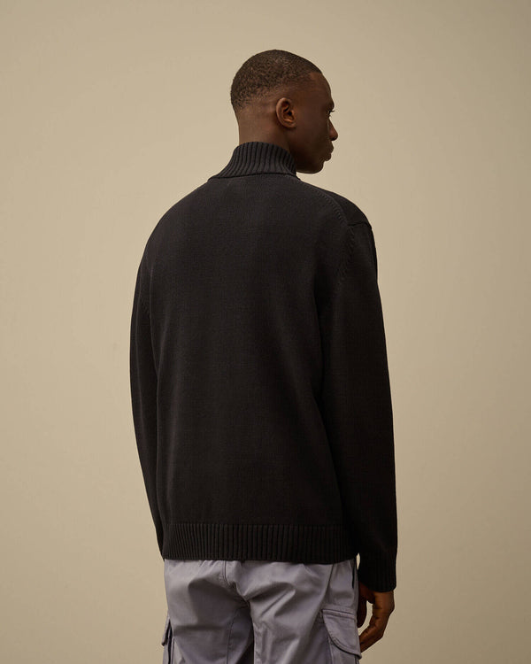 Compact Cotton Full Button Lens Knit