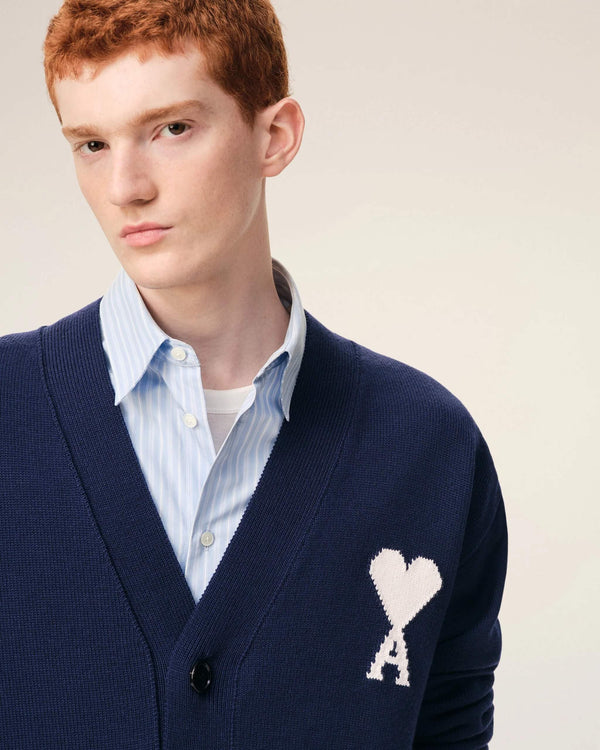 Cardigan in Wool Cotton Knit