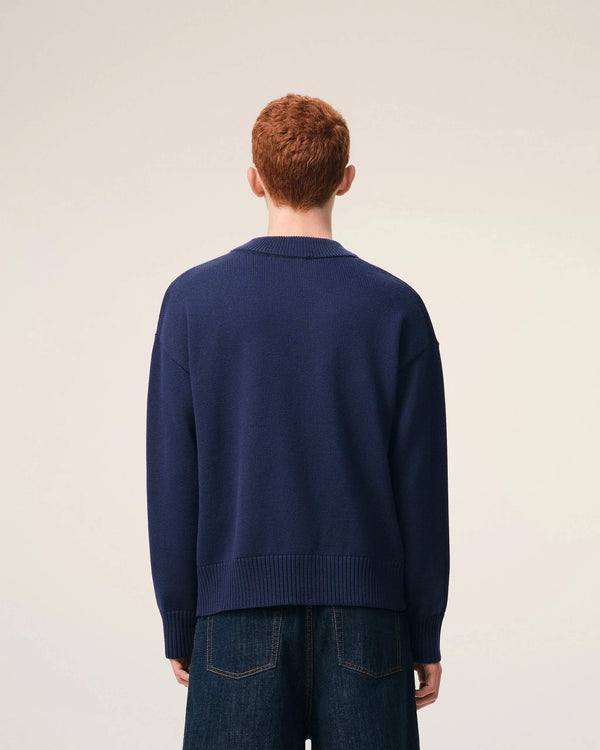 Cardigan in Wool Cotton Knit