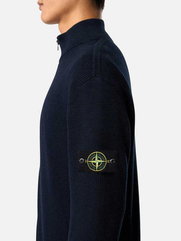 5100126 Zip-Up Jumper in Ribbed Soft Cotton