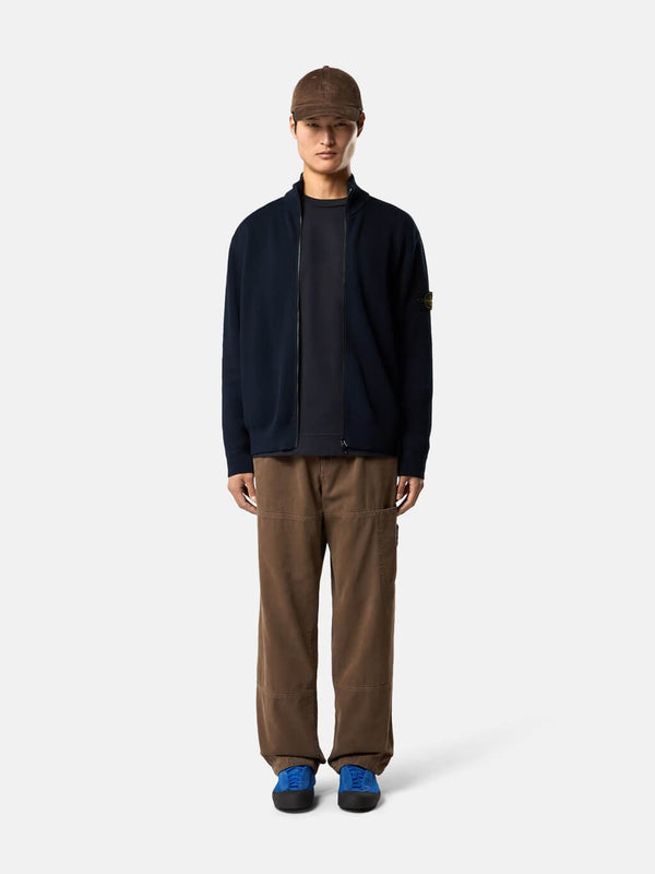 5100126 Zip-Up Jumper in Ribbed Soft Cotton