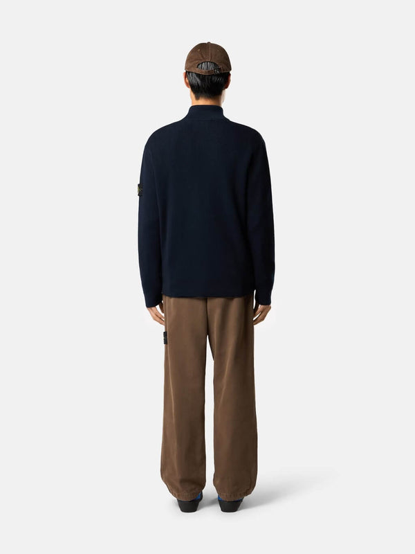 5100126 Zip-Up Jumper in Ribbed Soft Cotton