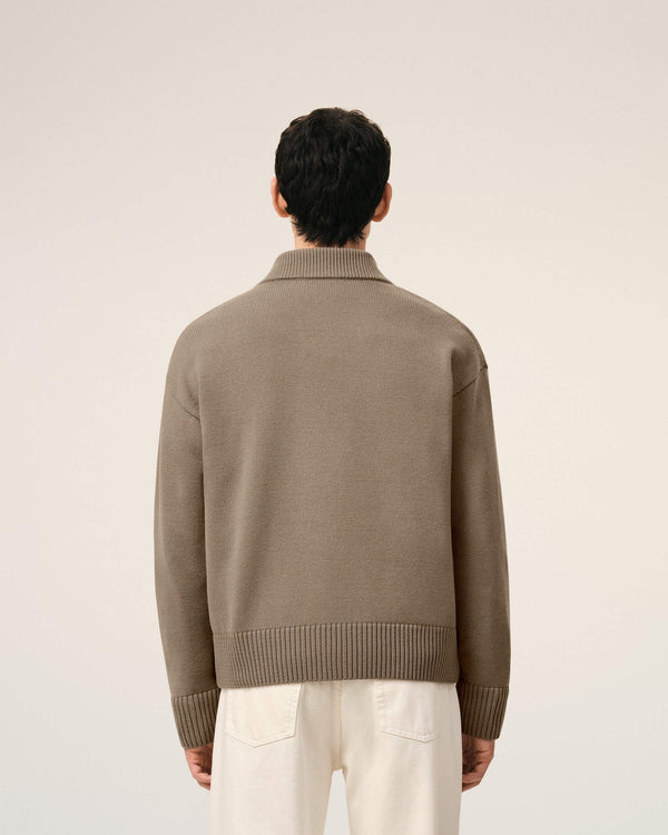 Cardigan in Felted Merino Wool Knit