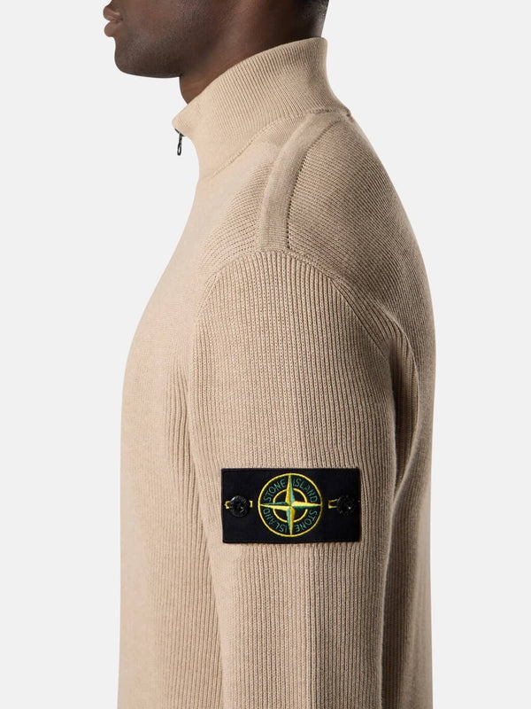 5100126 Zip-Up Jumper in Ribbed Soft Cotton