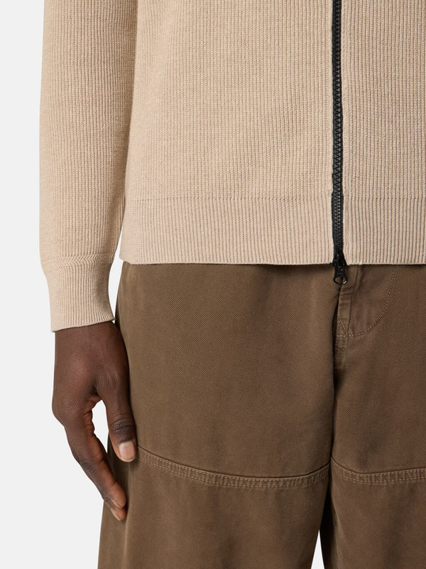 5100126 Zip-Up Jumper in Ribbed Soft Cotton