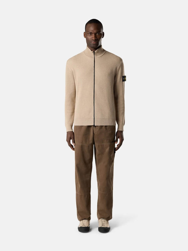 5100126 Zip-Up Jumper in Ribbed Soft Cotton