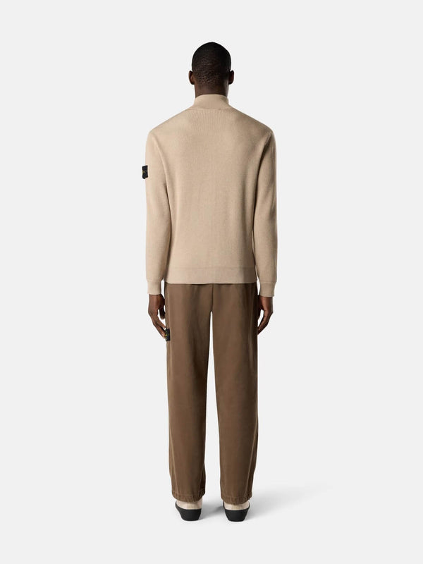 5100126 Zip-Up Jumper in Ribbed Soft Cotton