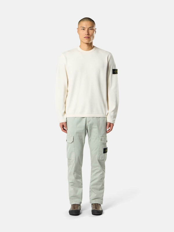 6100011 Crewneck Sweatshirt in Cotton Fleece with Mesh Stitch