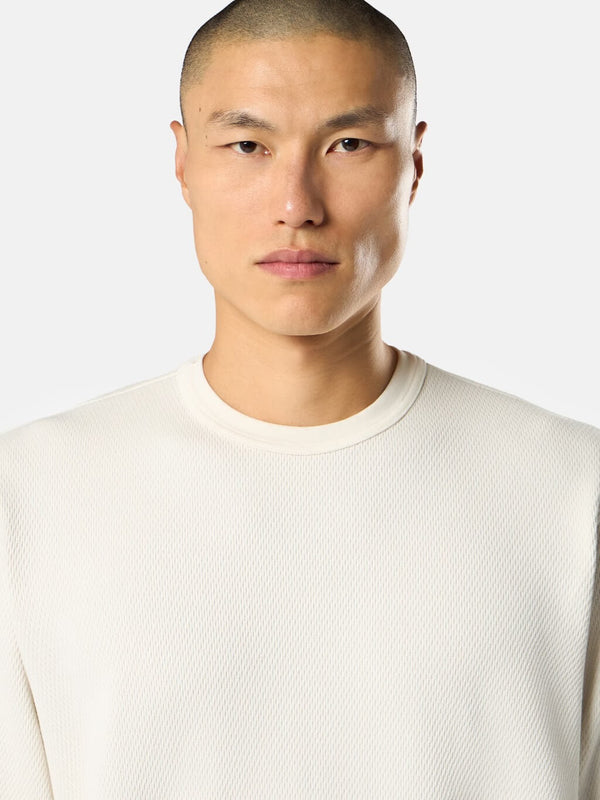 6100011 Crewneck Sweatshirt in Cotton Fleece with Mesh Stitch