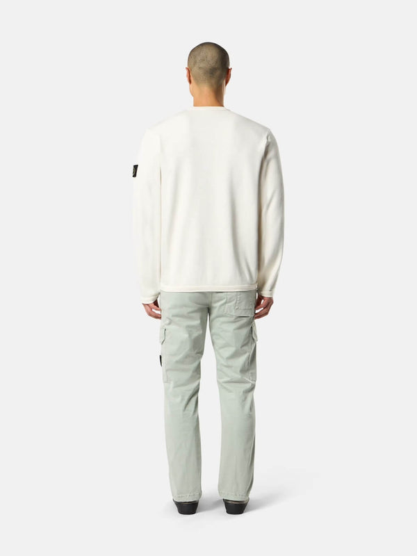 6100011 Crewneck Sweatshirt in Cotton Fleece with Mesh Stitch