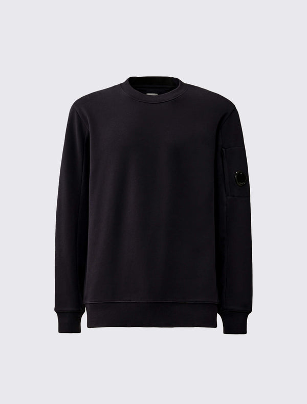 Diagonal Raised Fleece Crew Neck Lens Sweatshirt