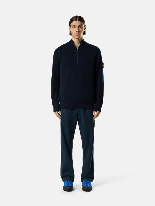 5100124 Half-Zip Jumper in Ribbed Soft Cotton