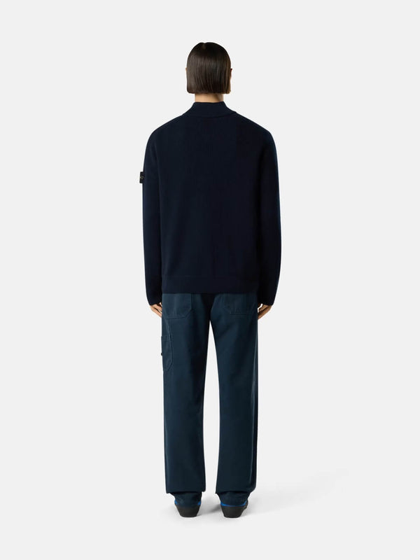 5100124 Half-Zip Jumper in Ribbed Soft Cotton