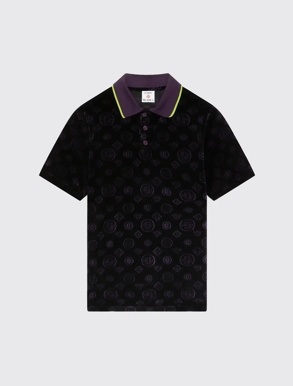 Monogram Velour Polo Shirt