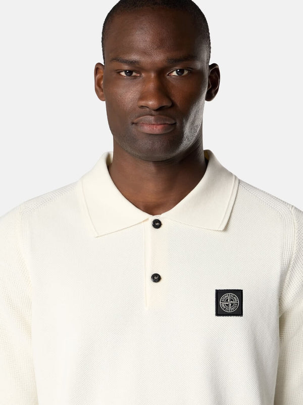 5100030 Short-Sleeve Knit Polo in Micro Stitch Soft Cotton