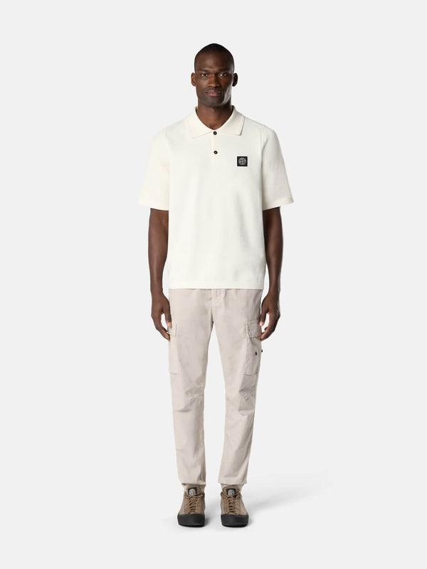 5100030 Short-Sleeve Knit Polo in Micro Stitch Soft Cotton