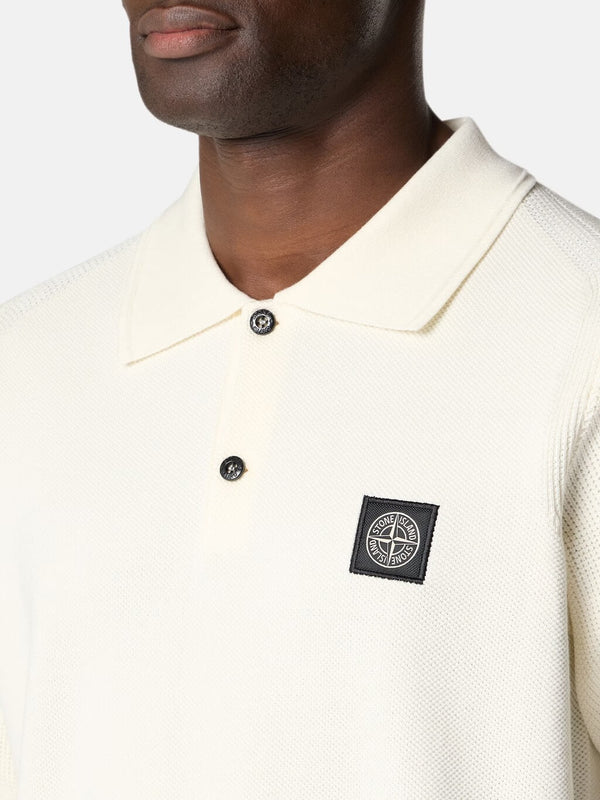 5100030 Short-Sleeve Knit Polo in Micro Stitch Soft Cotton